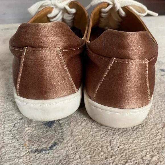 Sezane Jack Trainers Rose Gold Satin FR 38 US 7 RARE